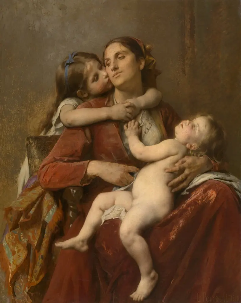 Mother's Happiness, by Léon Bazille Perrault, oil, 1896