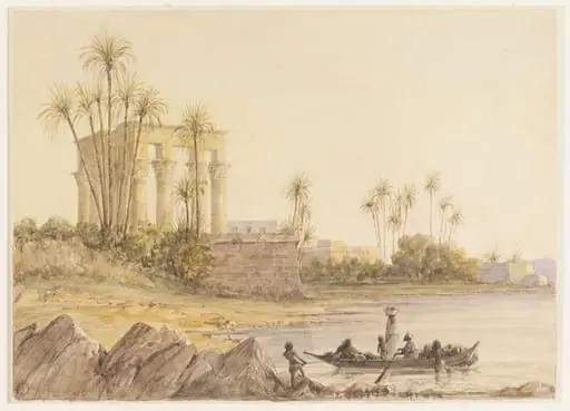 Landing Place. Philoe, by Owen Jones, watercolor, 1832