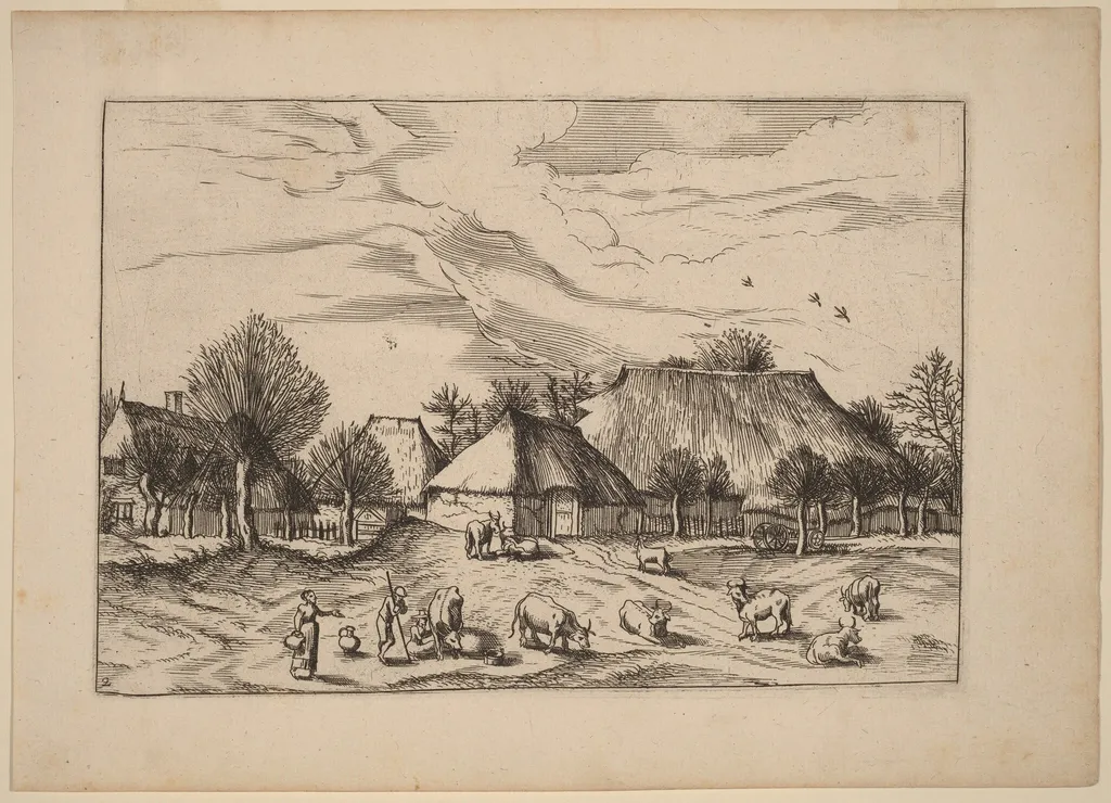 Farms, by Lucas van Doetechum, ink