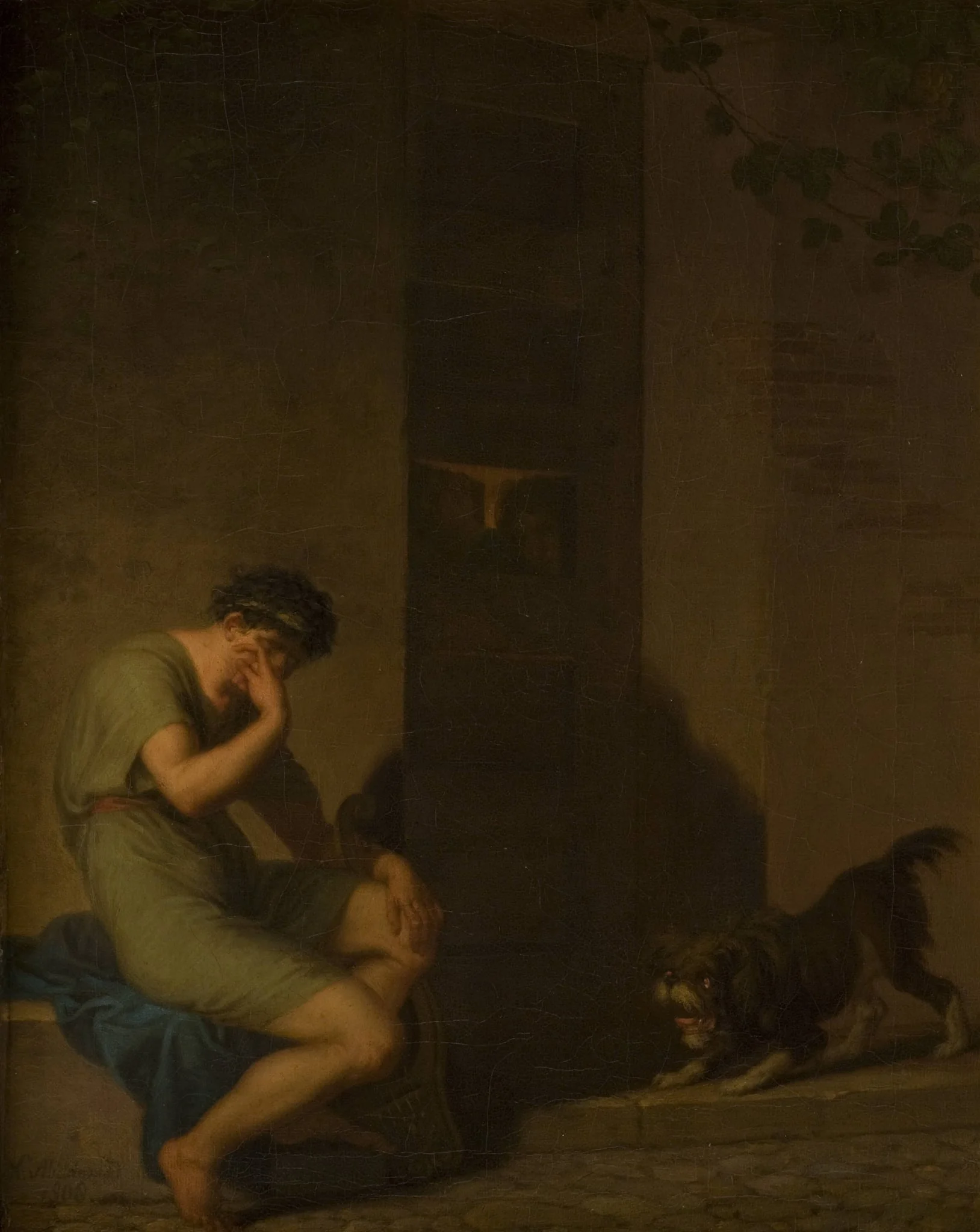 Tibullus Lamenting outside the Door of his Beloved, detail