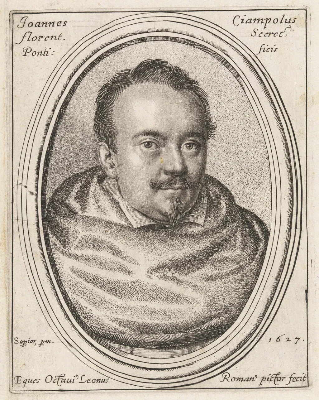 Giovanni Ciampoli, Papal Secretary, by Ottavio Leoni, ink, 1627
