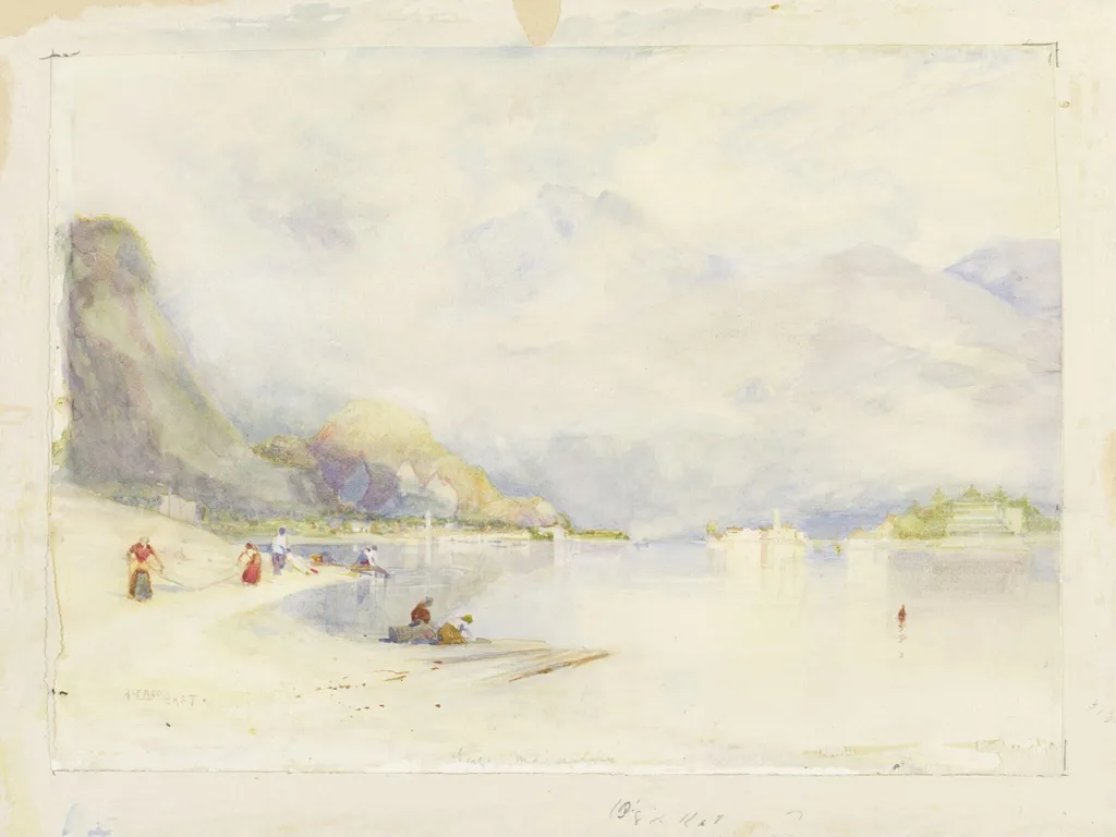 Lago Maggiore from Stresa, by Sir Alfred East, watercolor, 1897