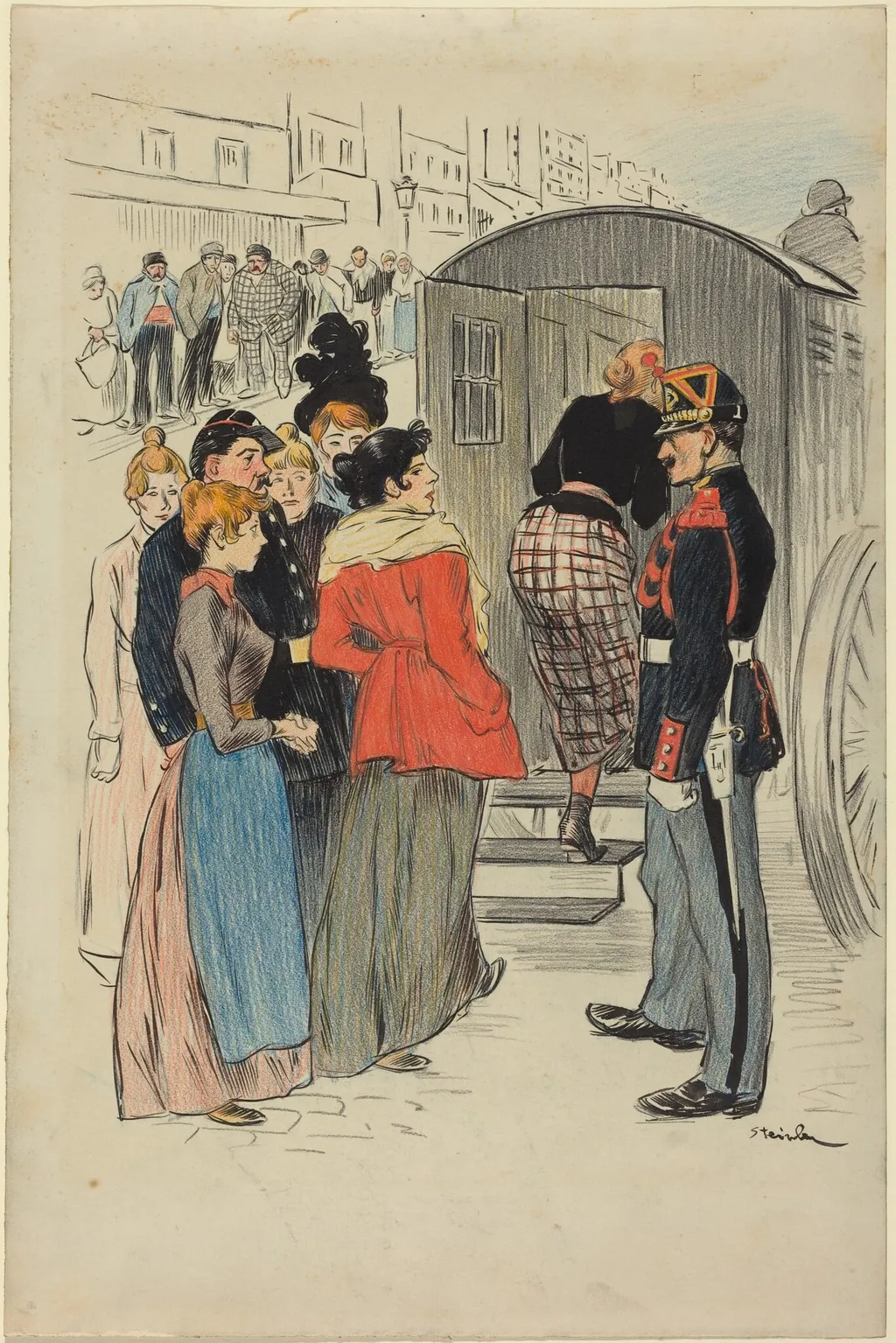 La Rafle, by Théophile Alexandre Steinlen, ink, 1893