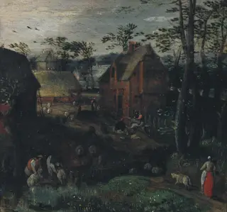 Summer, by Gillis Mostaert, oil, 1590