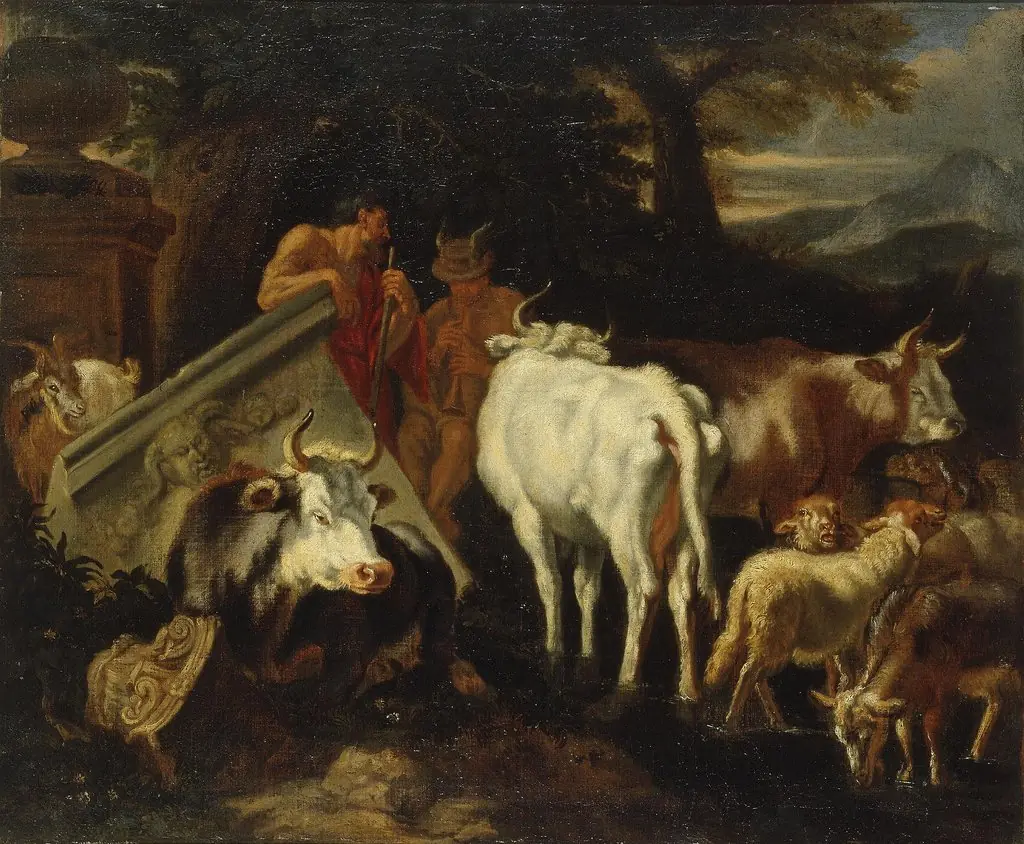 Mercury and Argus, by Pieter van Bloemen, oil