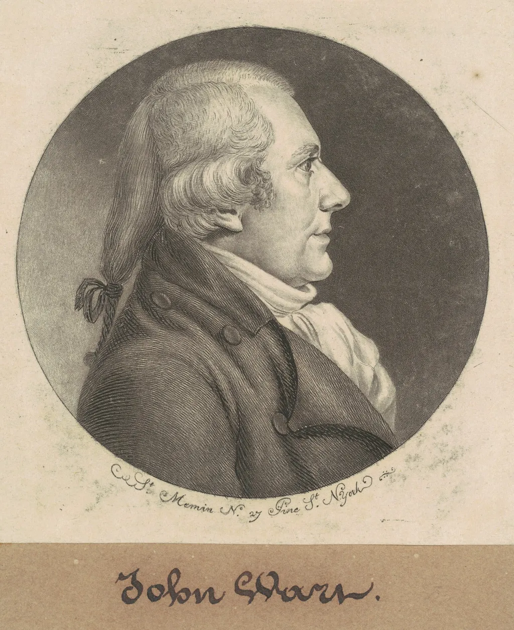 John Wart, by Charles B. J. Févret de Saint-Mémin, ink, 1798