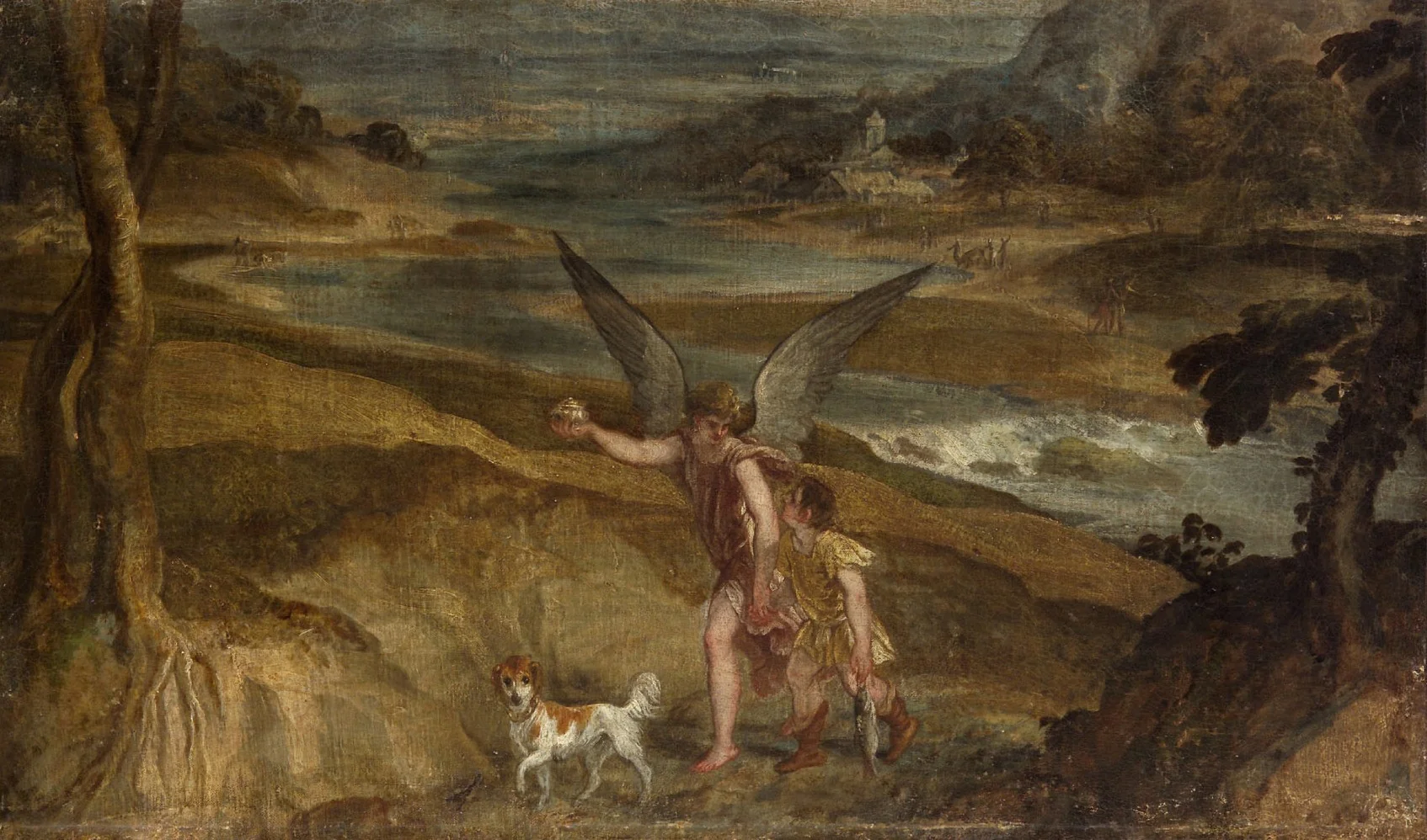 Tobias und der Erzengel Raphael auf Wanderschaft, detail