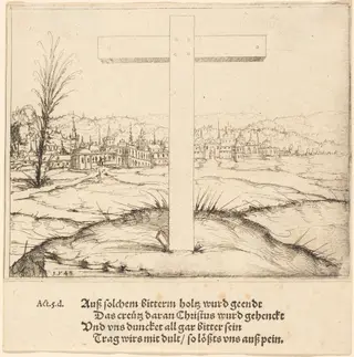 The Cross of Christ, by Augustin Hirschvogel, ink, 1548