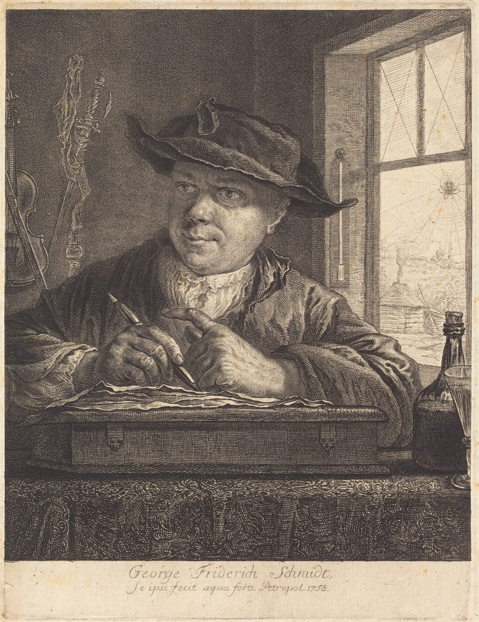 Self-Portrait with a Spider in the Window, detail