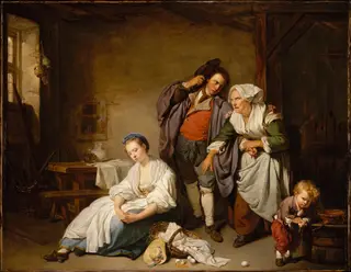 Broken Eggs, by Jean-Baptiste Greuze, oil, 1756