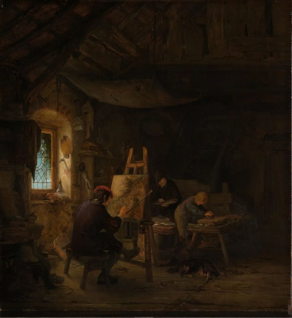 Schildersatelier, by Adriaen van Ostade, unspecified, 1647
