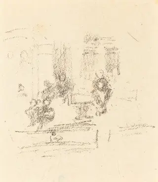 Trial Sketch: An Interior, by James McNeill Whistler, ink, 1891
