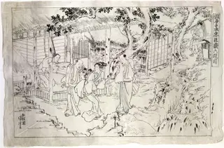 Treasury of the Forty-seven Loyal Retainers, by Utagawa Kuniyoshi, paint, 1836