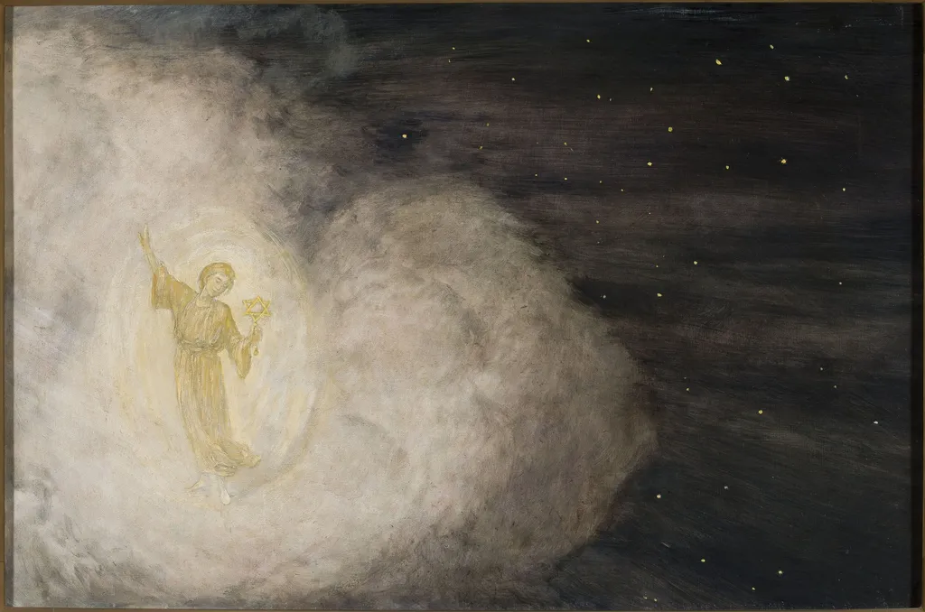 Angel with the star of Bethlehem, by Hans Thoma, oil, 1894