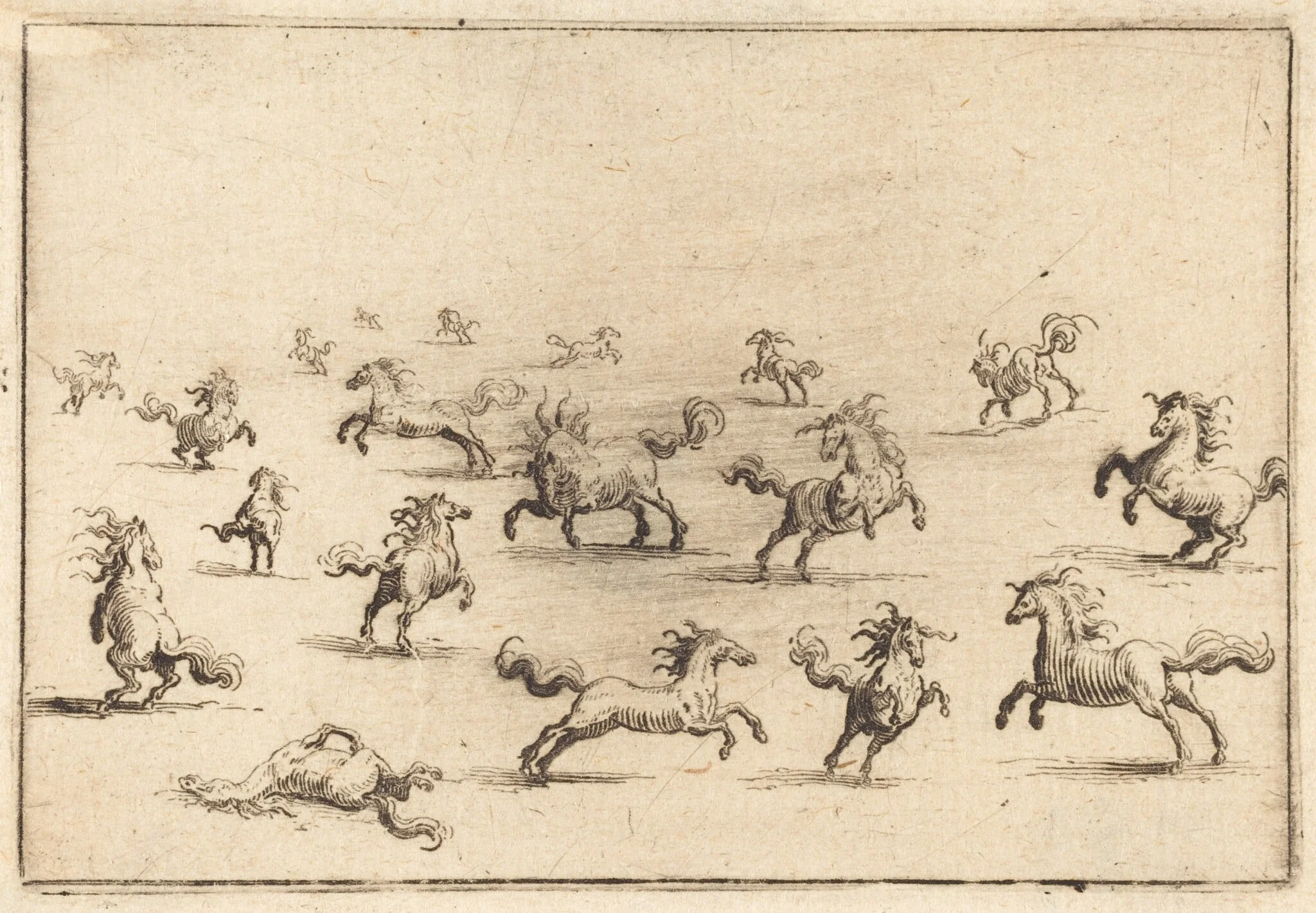 Horses Running, detail