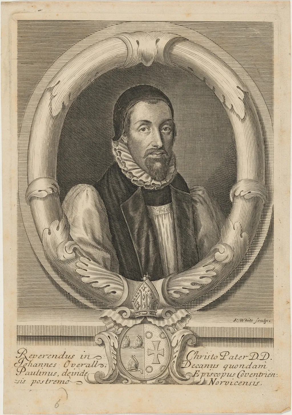 John Overall, by Robert White, ink, 1674