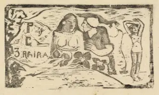 Title Page for "Le Sourire" (Titre du Sourire), by Paul Gauguin, ink, 1900