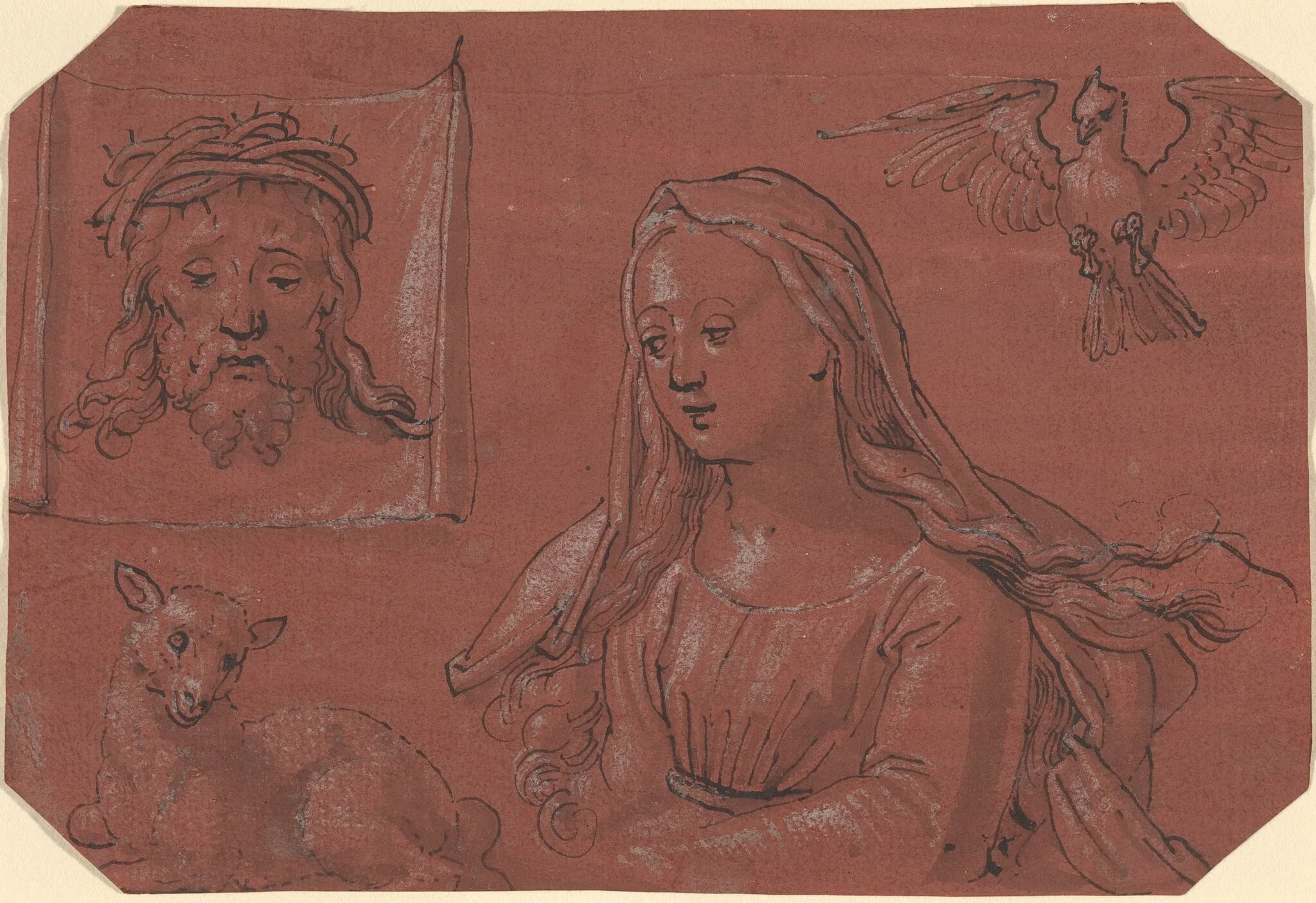 Studies of Sudarium and Saint Agnes, detail