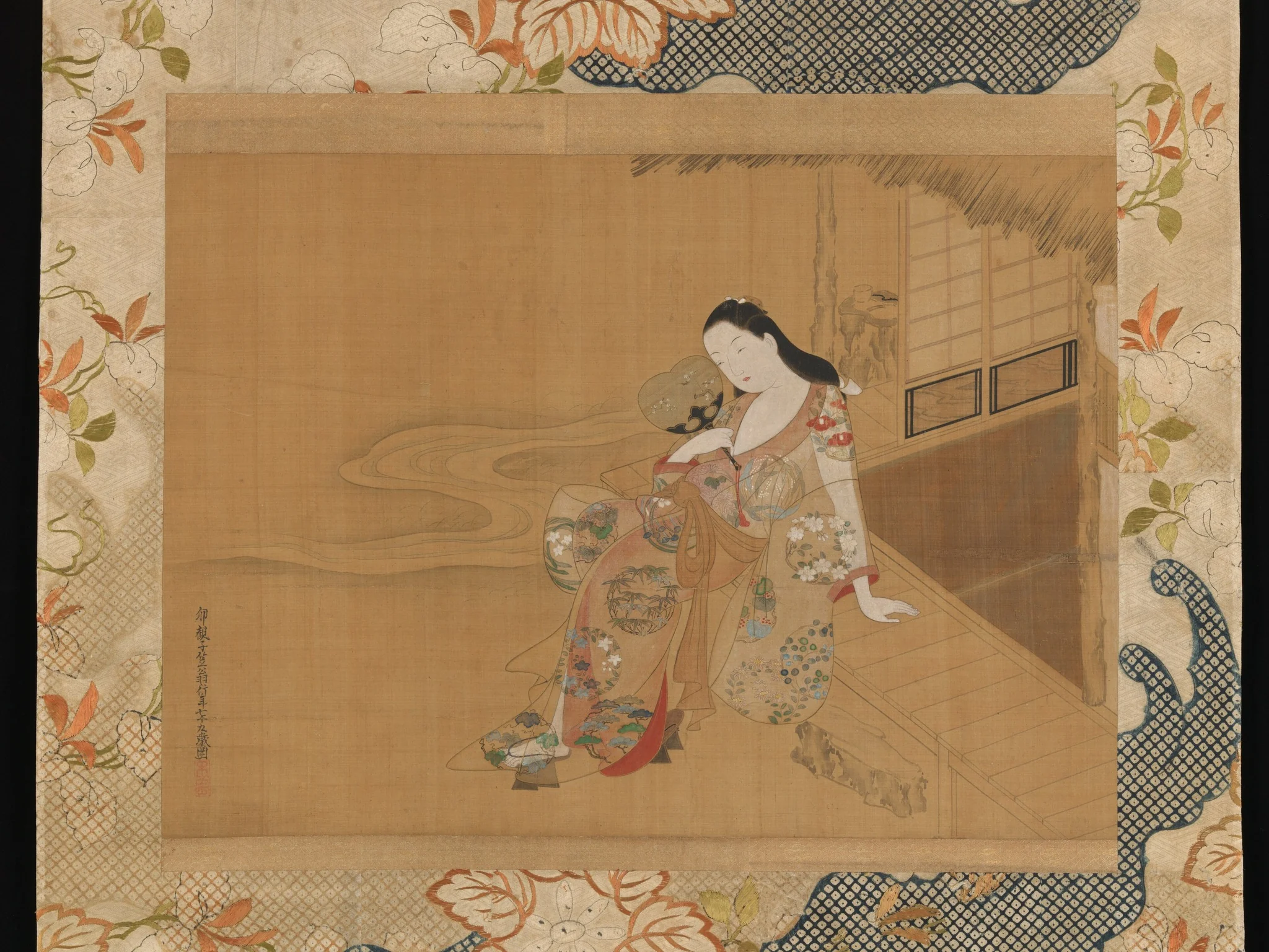 Courtesan Enjoying a Cool Summer Evening, detail