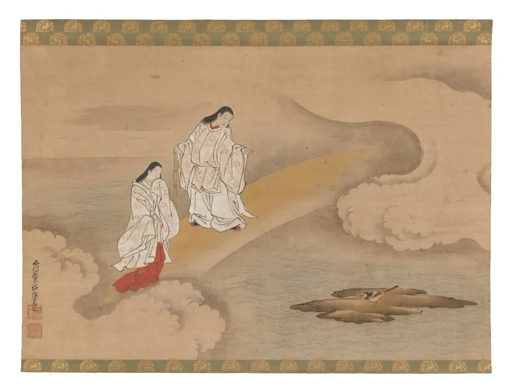 The God Izanagi and Goddess Izanami, by Nishikawa Sukenobu, unspecified, 1725