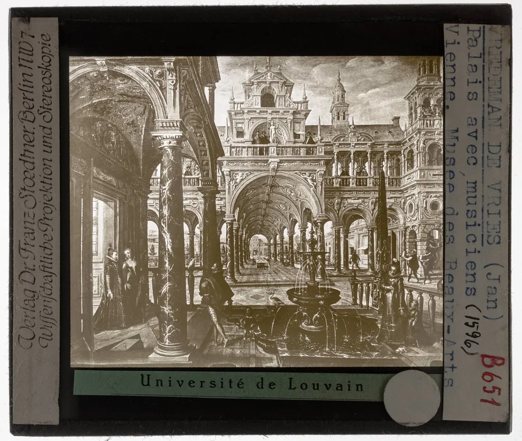 Hans Vredeman de Vries. Paleis met muzikanten, by Hans Vredeman de Vries, unspecified, 1596