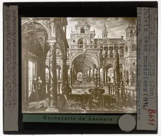 Hans Vredeman de Vries. Paleis met muzikanten, by Hans Vredeman de Vries, unspecified, 1596