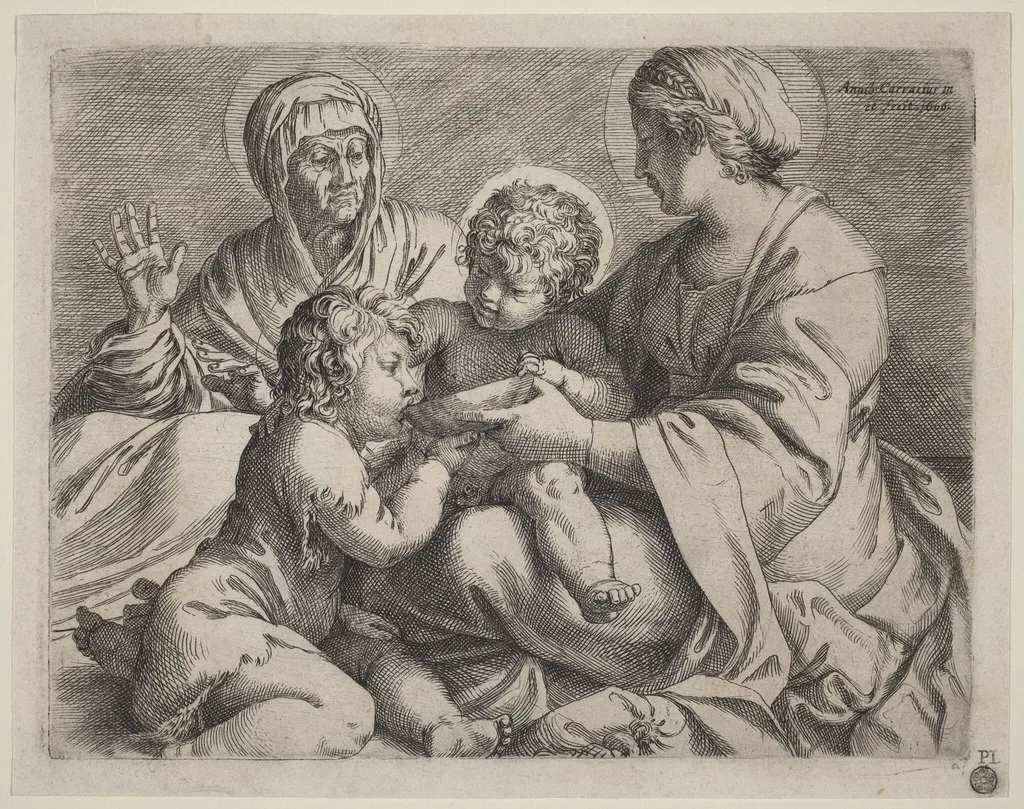 The Madonna della Scodella, by Annibale Carracci, ink, 1606