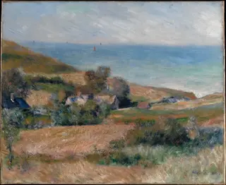 View of the Seacoast near Wargemont in Normandy, by Pierre-Auguste Renoir, oil, 1890