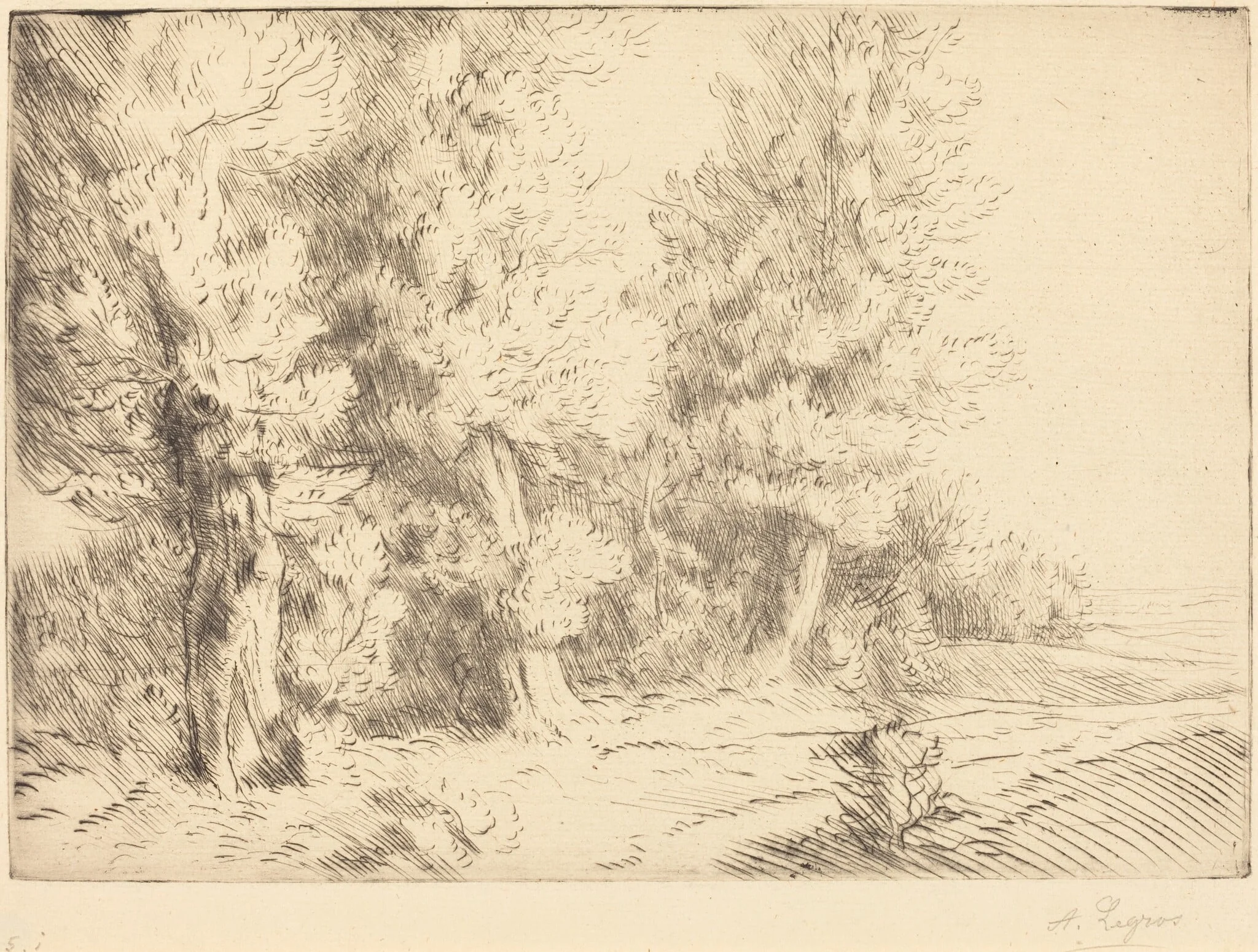 In the Forest of Fontainebleau (Dans la foret de Fontainebleau), detail