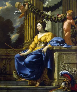 Allegorical Portrait of Anna of Austria as Minerva, by Simon Vouet, oil, 1646