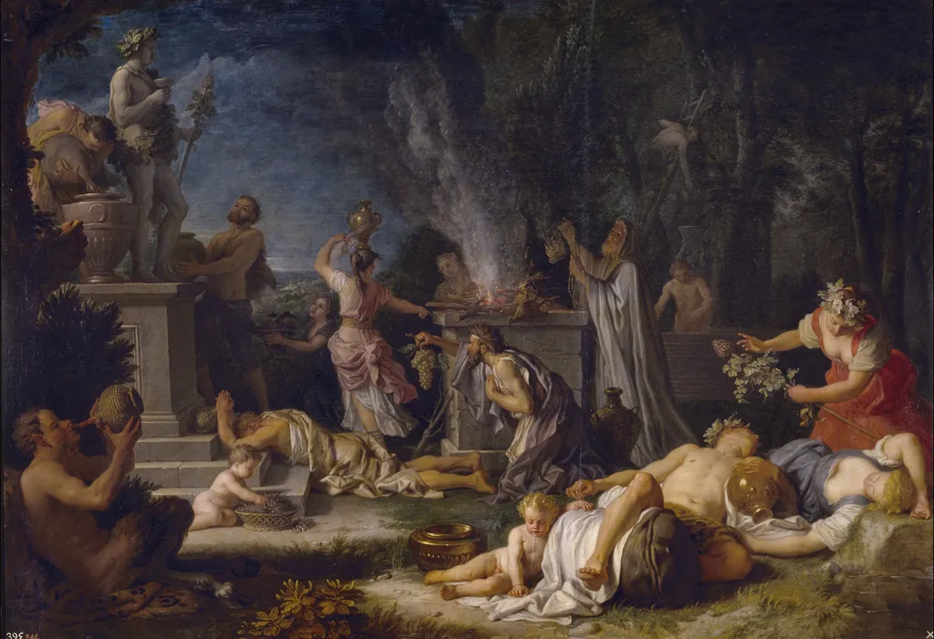 Offering to Bacchus, by Michel Ange Houasse, oil, 1720