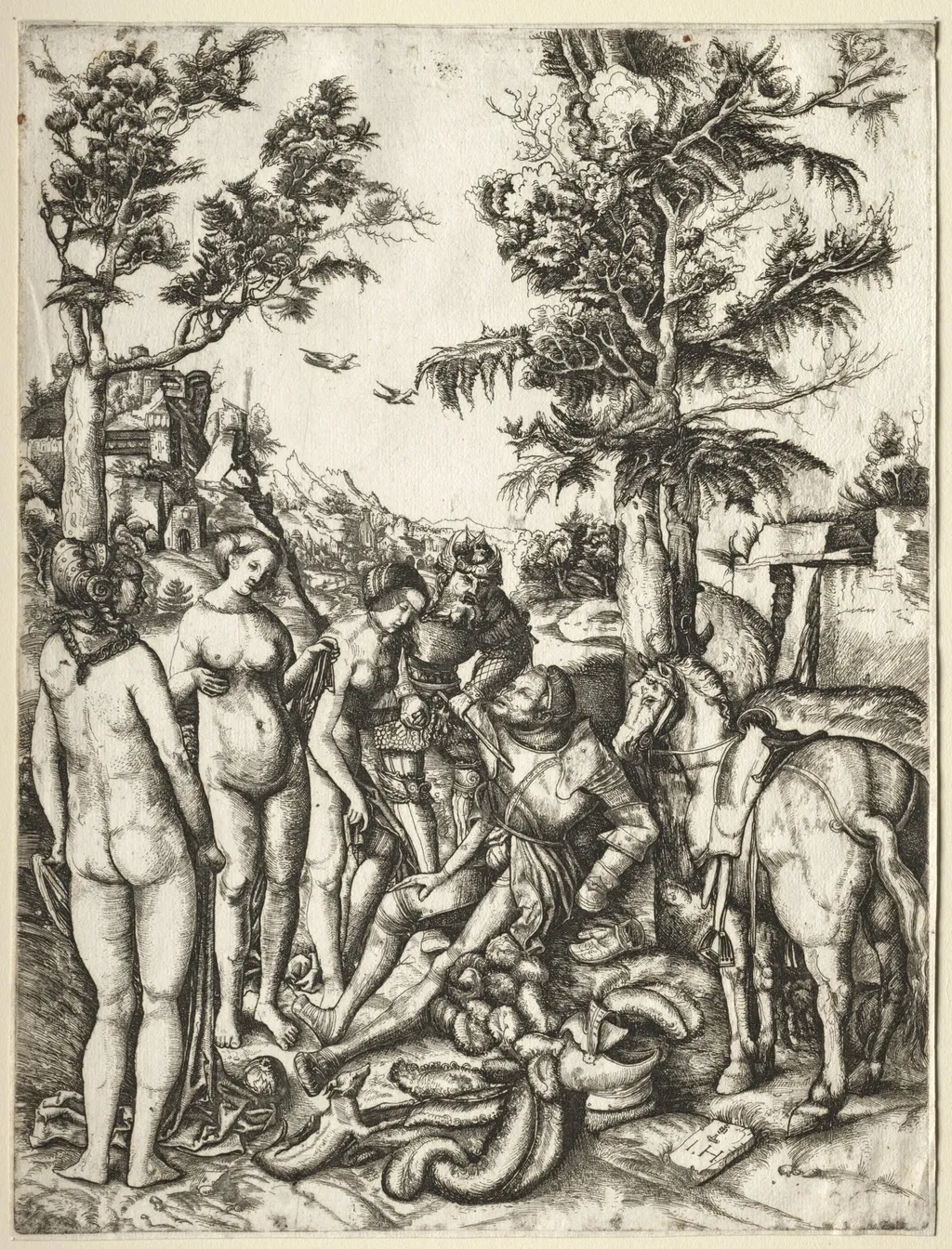 Judgment of Paris, by Hieronymus Hopfer, 1546
