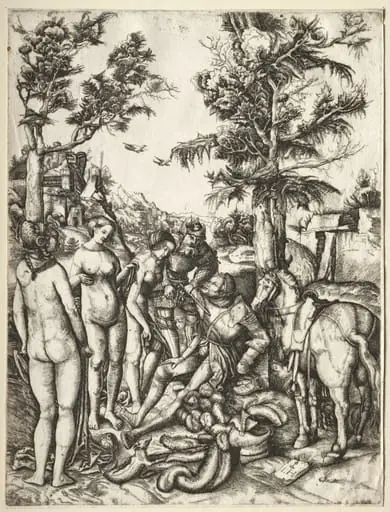 Judgment of Paris, by Hieronymus Hopfer, 1546
