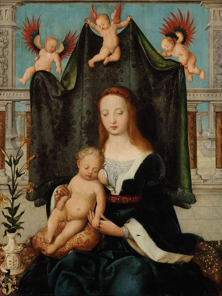 The Virgin and Sleeping Child, by Hans Holbein the Elder, paint, 1520