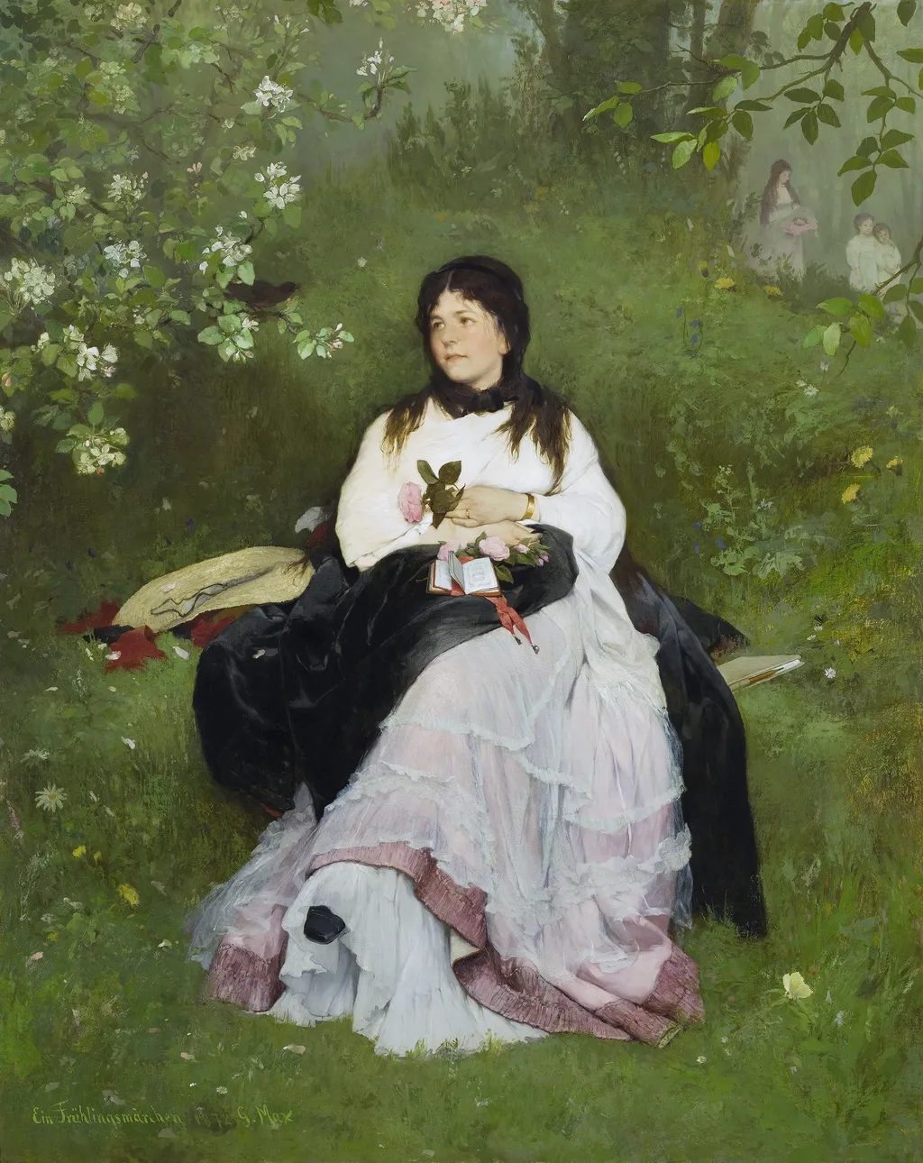 A Spring Fairytale, by Gabriel von Max, oil, 1872