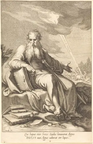 Saint Paul, Seated, by Jacques Callot, ink, 1616
