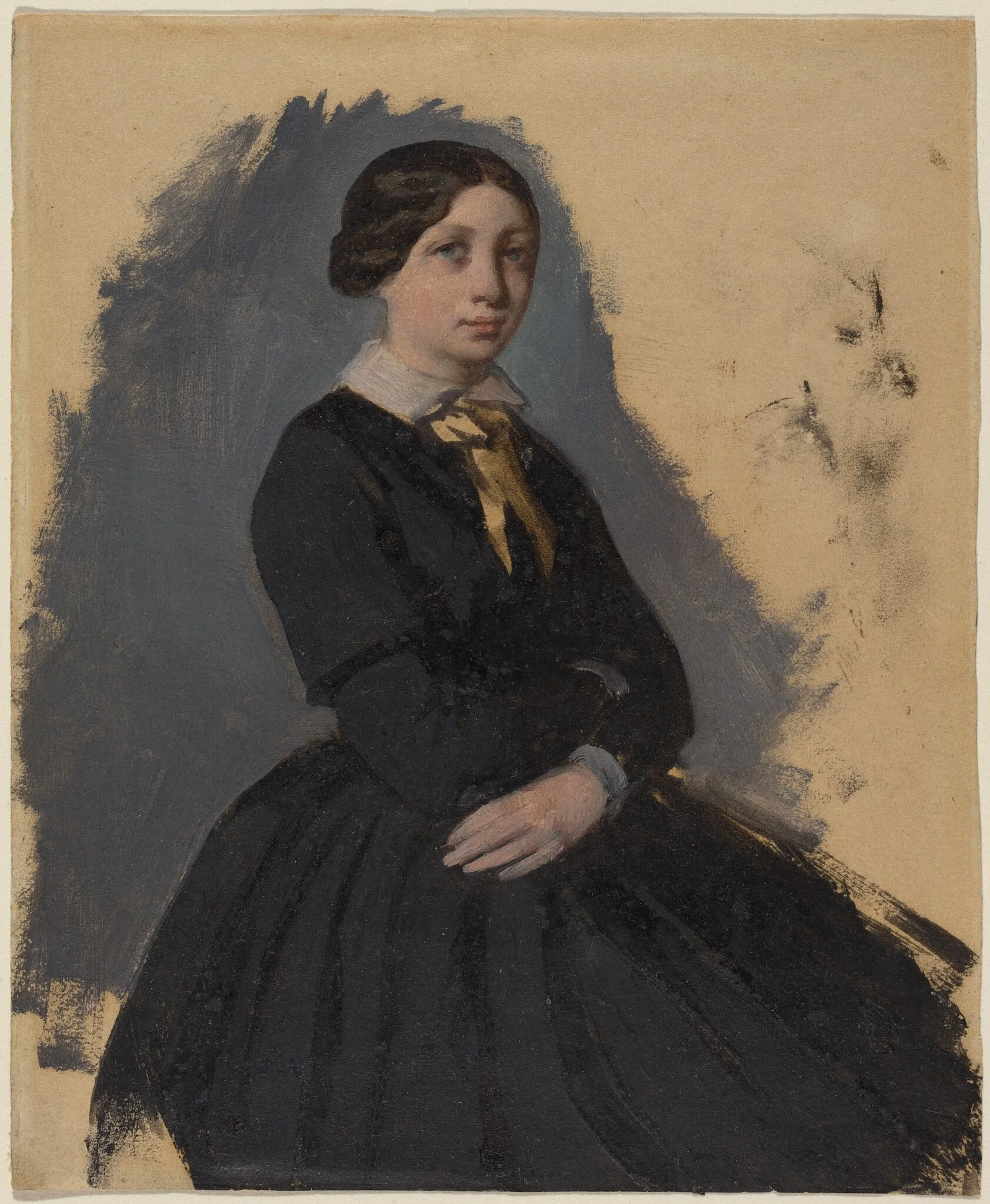 Young Woman in Black, detail