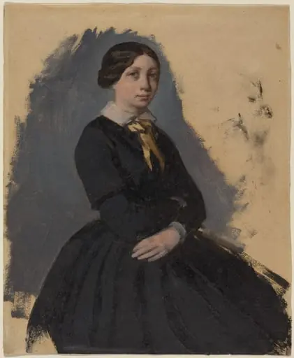 Young Woman in Black, by Edgar Degas, oil, 1863