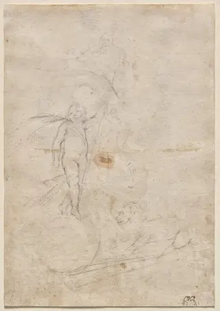Resurrected Christ and Lamb of God (verso), by Alonso Cano, 1666
