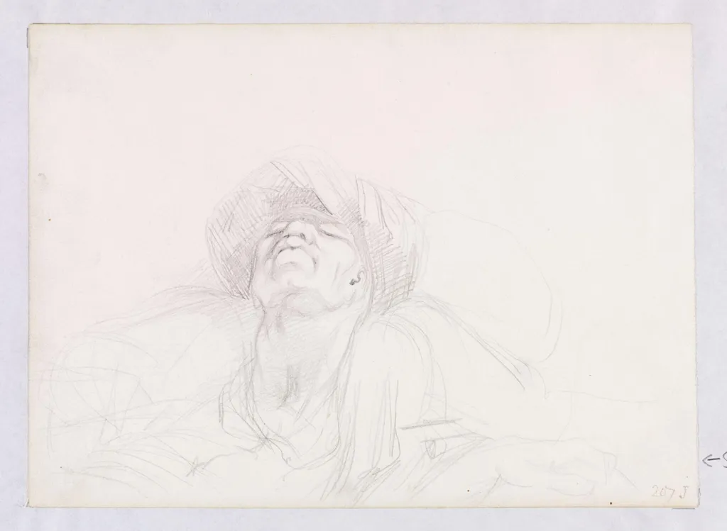 Male figure, probably North African, by Théodore Leblanc, 1832