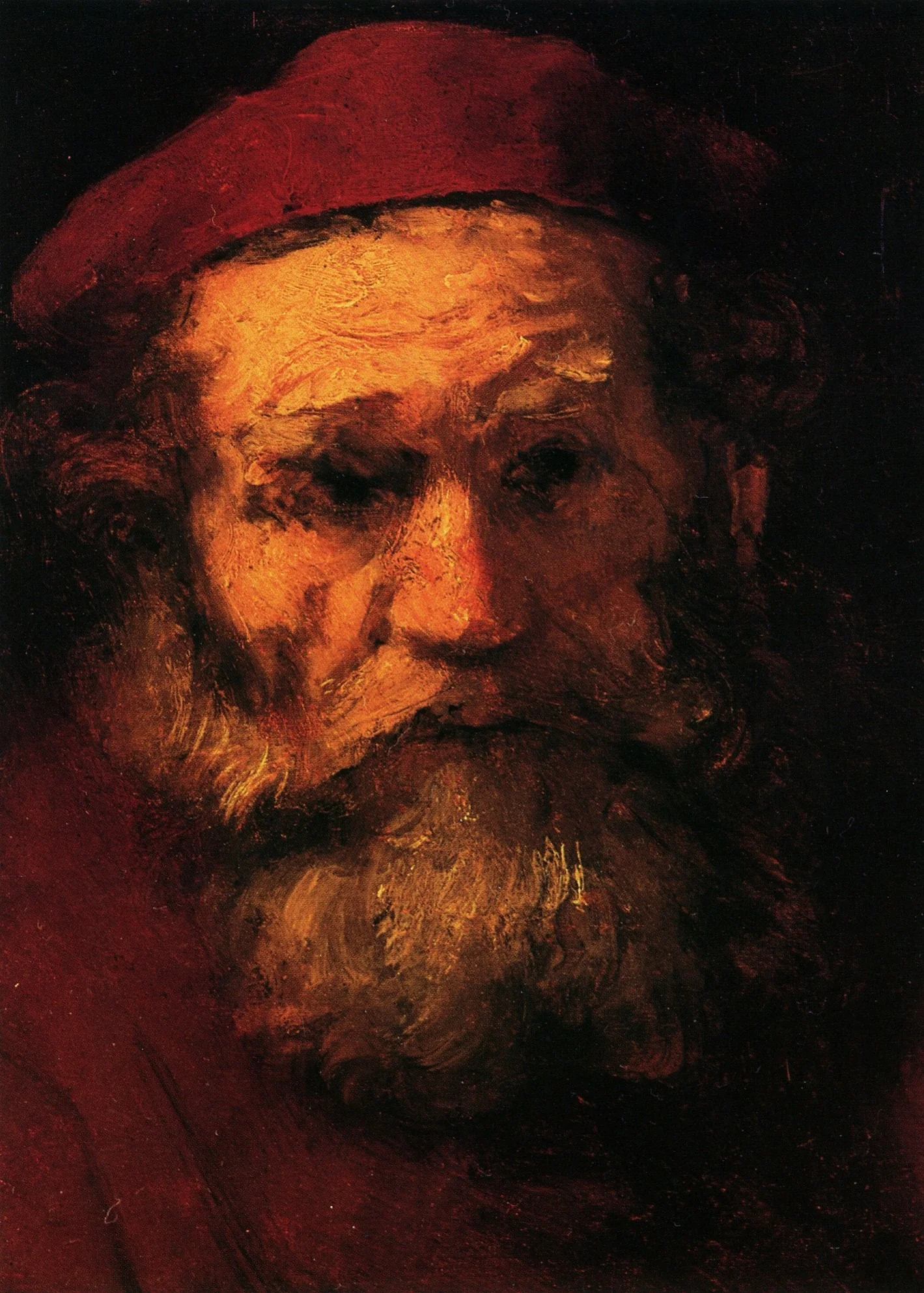Head of old man, detail