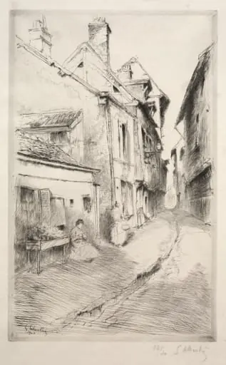 La rue de l'Ecole à Troyes, by Gustave Leheutre, 1902