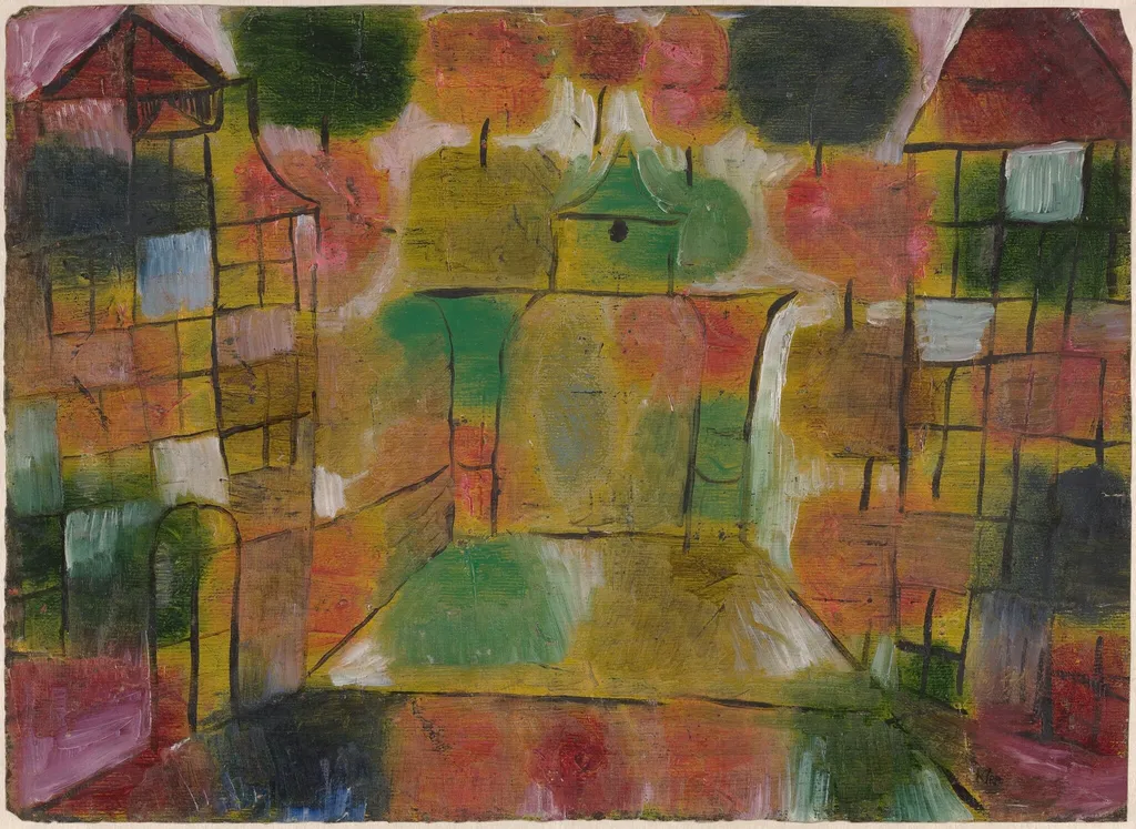 Baum und Architektur--Rhythmen (Tree and Architecture--Rhythms), by Paul Klee, oil, 1920