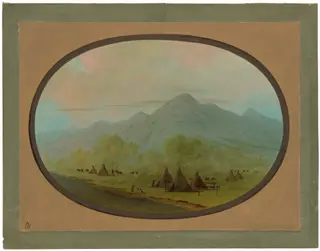A Small Crow Village, by George Catlin, oil, 1862