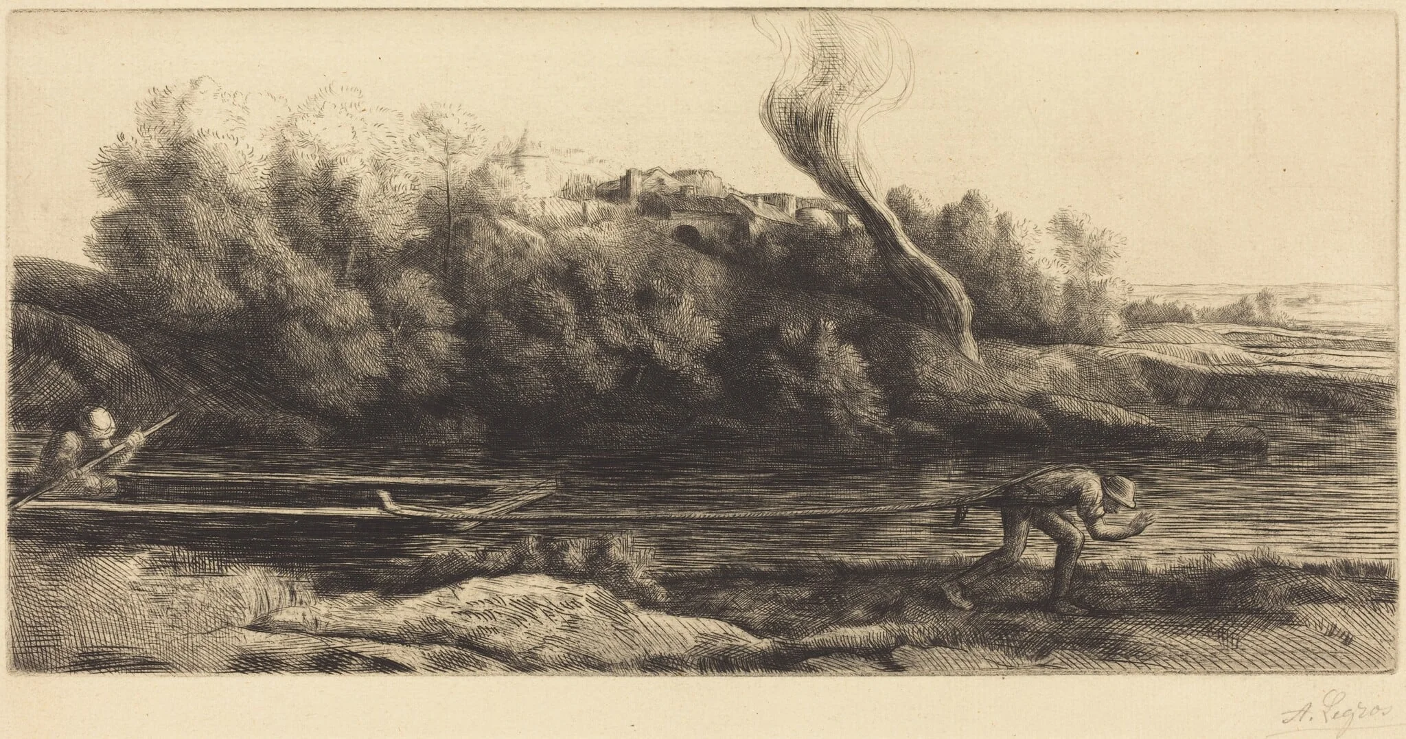 Landscape with Boat, 2nd plate (Paysage au bateau), detail
