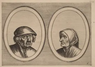 "Dirck Domp" and "Zeedighe Kniertje", by Lucas van Doetechum, ink, 1564