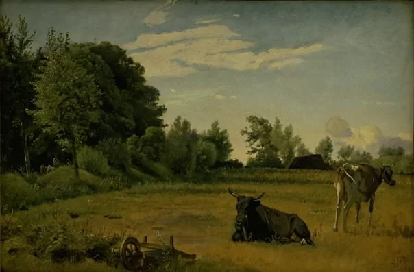 Two Cows in as Field near Vognserup Manor, Zealand, detail