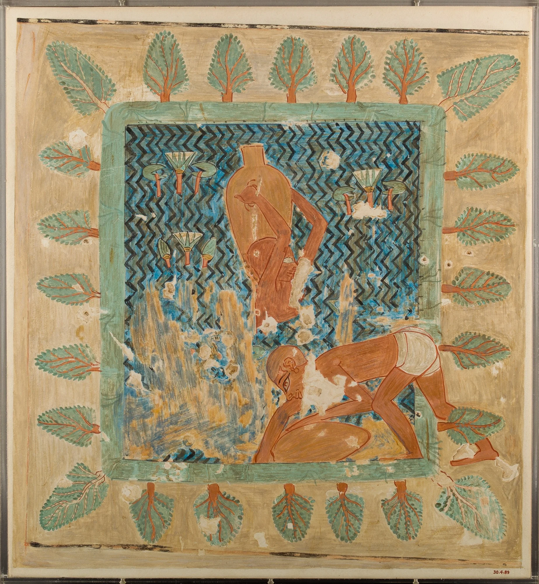 Brickmakers Getting Water from a Pool, Tomb of Rekhmire, detail