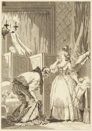 Le cocu battu et content, by Jean-Louis Delignon, ink, 1780