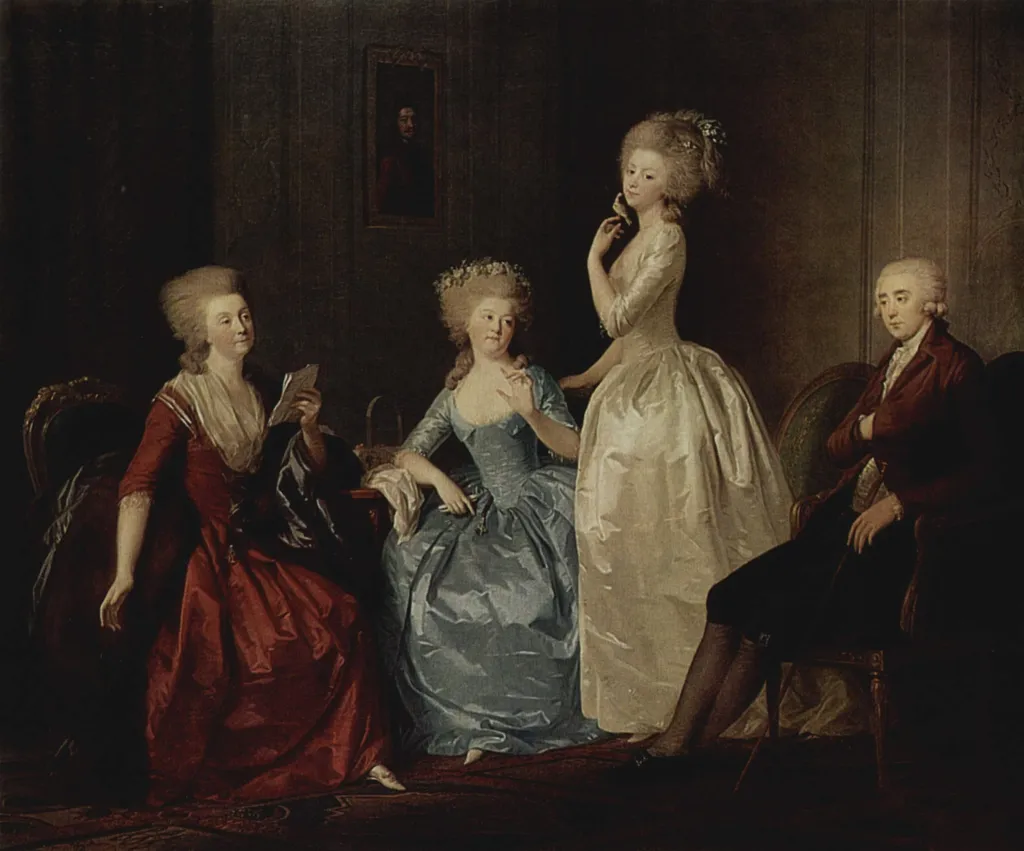 Portrait of the Saltykov Family, by Johann Friedrich August Tischbein, oil, 1793